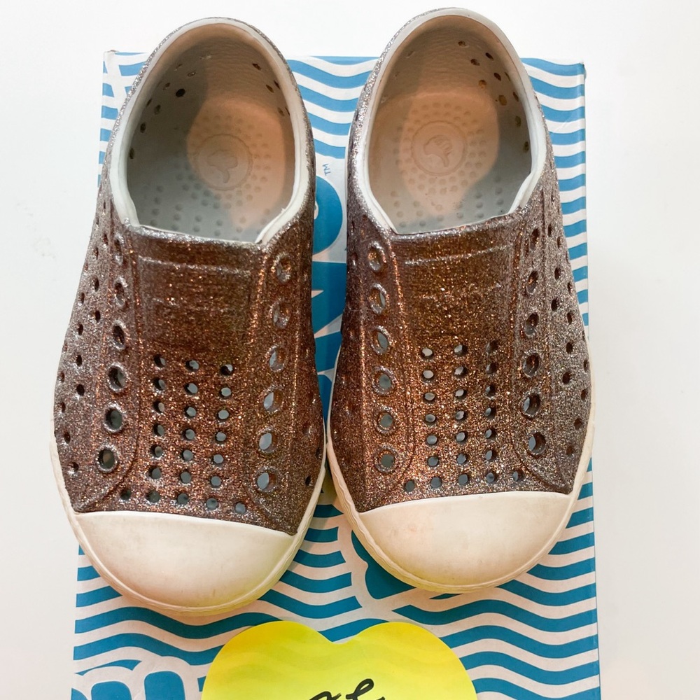 Native Shoes , EUC, Gold glitter size C5